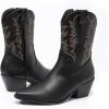 imageAmoji Women Western Cowboy Boots Cowgirl Mid Calf Boots Pull On D307D307black
