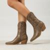 imageAmoji Women Western Cowboy Boots Cowgirl Mid Calf Boots Pull On D307D307brown