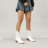 imageAmoji Women Western Cowboy Boots Cowgirl Mid Calf Boots Pull On D307D307white