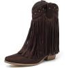 imageAmoji Women Western Cowboy Boots Cowgirl Mid Calf Boots Pull On D307Browntassels