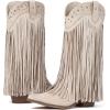 imageAmoji Women Western Cowboy Boots Pointed Toe Cowgirl Knee High Boots Pull On With Zipper 307307beigetassels