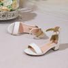 imageAmoji Girls High Heels Kid Ankle Strap Dress Shoes Wedding Party for Little Kid Big Kid 412Singlewhite