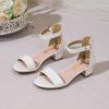 imageAmoji Girls High Heels Kid Ankle Strap Dress Shoes Wedding Party for Little Kid Big Kid 412Singlewhite