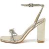 imageAmoji Womens 4 Inch Rhinestone Bowknots Block Heeled Crystal Sandal Ankle Strap Clear Heels 3154inchpuchampagne
