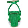 image:imageAmoji Womens Satin Block Heeled 3 Inch4 Inch Sandal Bowknot Pleated Ankle Strap for Wedding Party Dress Shoes 302Satingreen