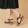 image:imageAmoji Womens Wedge Heels Sandals Comfortable Dressy Summer Shoes Elastic Strap 603