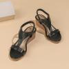 image:imageAmoji Womens Wedge Heels Sandals Comfortable Dressy Summer Shoes Elastic Strap 603