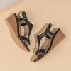 image:imageAmoji Womens Wedge Heels Sandals Comfortable Dressy Summer Shoes Elastic Strap 603
