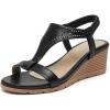 image:imageAmoji Womens Wedge Heels Sandals Comfortable Dressy Summer Shoes Elastic Strap 603