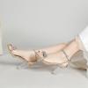 image:imageAmoji Women 3 Inch Clear Heels Rhinestone Bow Block Heeled Sandal 337Champagne