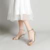 image:imageAmoji Women 3 Inch Clear Heels Rhinestone Bow Block Heeled Sandal 337Champagne