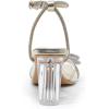 image:imageAmoji Women 3 Inch Clear Heels Rhinestone Bow Block Heeled Sandal 337Champagne
